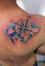 ihlombe Umbala we-nautical umxholo we tattoo yemodeli