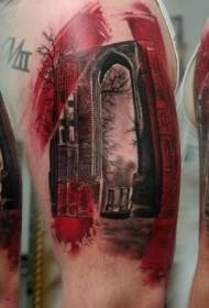 rame u boji vrata stabla tetovaža uzorak