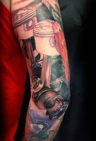 Arm Farbe Motor Kolben Tattoo Muster