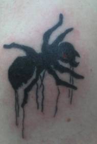 shoulder huge black ink ant tattoo pattern