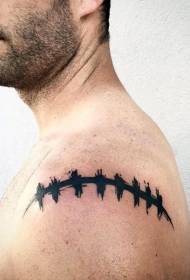 patró de tatuatge de negre gran cicatriu espatlla masculina