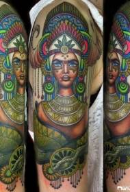 Shoulder ახალი ტრადიციული სტილი Mysterious Woman Tattoo Model