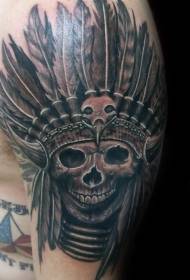 garabka dhabta dhabta ah ee koofiyadda tigidhada Hindiya ee loo yaqaan 'skull tattoo'