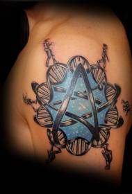 ຮູບແບບ tattoo DNA ບ່າຂອງໂຮງຮຽນ