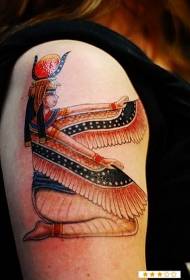 Skouder Egyptyske skilderij kleur meisje tattoo patroan