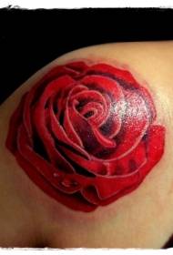 bahu khas dicat pola tato mawar merah