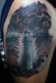 Spalla sogno dipinto grande faro tatuaggio modello