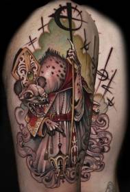 váll hátborzongató patkány pápa tetoválás minta