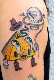 Cartoon smešno goba otroška piramida naslikana vzorec tatoo