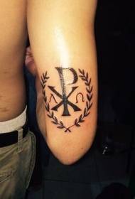 braccio nero cristiano religioso lettera speciale modello del tatuaggio