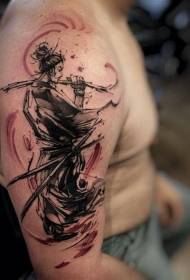 mahetla a enke setaele mokhoa oa tattoo oa Samurai tattoo