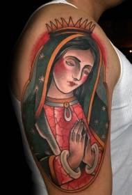 الكتف لون الصلاة امرأة نمط الوشم الدينية