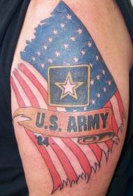 肩膀的顏色美國軍事標誌紋身圖片