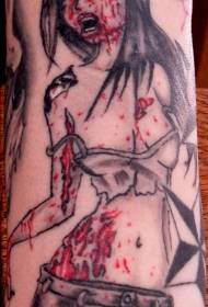 käsivarsi verinen nainen tatuointi malli
