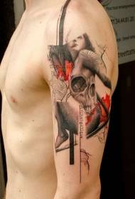 Tatuaggio misterioso colorato donna stile software di elaborazione immagini PS