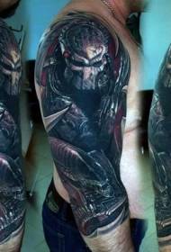 Modello di tatuaggio guerriero frastagliato grande spalla stile moderno colorato