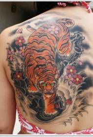 Torna stile asiaticu di culore di tatuatu di tatuatu di tigre di diavolo