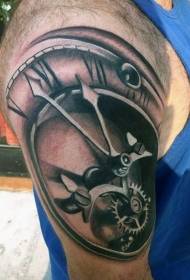 rameno veľmi realistické farebné mechanické hodiny tetovanie obrázok