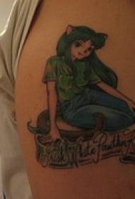 खांदा रंग आयरिश मुलगी टॅटू चित्र
