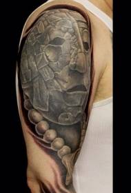 чоловічий плече чорний попіл стародавніх статуя татуювання візерунок