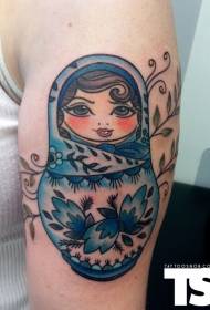 rameno barva staré školy panenka tetování vzor