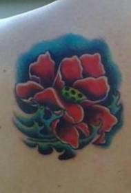 Taktak corak tattoo poppies berwarna