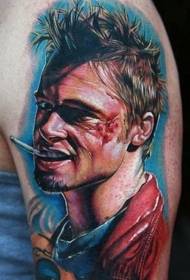 χρώμα ώμου Brad Pitt κινηματογράφος ήρωας πορτρέτο τατουάζ