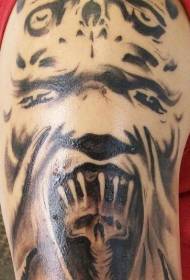 ຮູບແບບ tattoo monster ສີດໍາທີ່ຫນ້າຢ້ານ