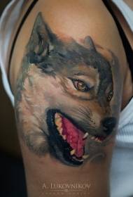 shoulder color new school style natural wolf tattoo pattern