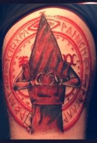 rameno červené tajomné tiché horské monštrum tetovanie vzor