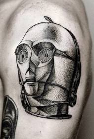 modello di tatuaggio ritratto spalla colore vintage