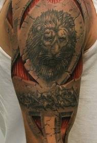 рамена реалистичан узорак тетоважа у стилу камена лава