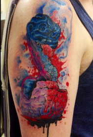 цвет плеча страшная татуировка змея крови