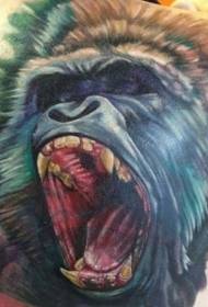 gualainn Dath fìrinneach roaring dealbh tatù gorilla