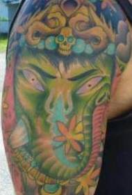 warna taktak ambek pola tattoo Ganesha