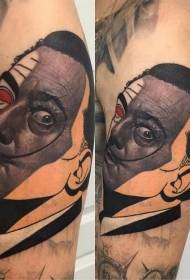 Schëller Surrealistesche Stil faarwegem Mann Portrait Tattoo