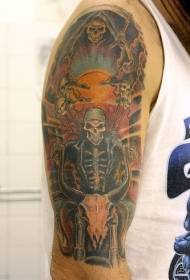 skulderfarge Død og hodeskalle Ridder tatoveringsmønster