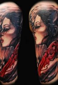 patrún dath léaráide ghualainn patrún tattoo geisha