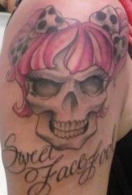рамо боја девојка череп тетоважа шема