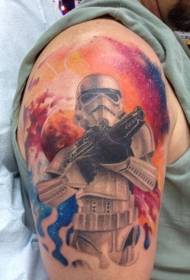 Shoulder Color Star Wars დააკისროს Warrior Tattoo Model