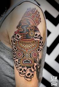 Schulterfaarf Hindu Gëtter Tattoo Muster
