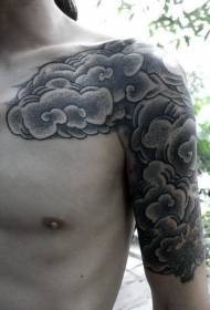 Half-Asyano-style point-punched fog tattoo pattern