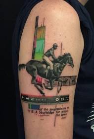 нов возач на училишен стил со шема на тетоважа на коњи