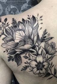 hombro blanco y negro flores maravillosas fotos de tatuajes de mujeres