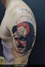 Tatuaje de retrato de color de estilo surrealista