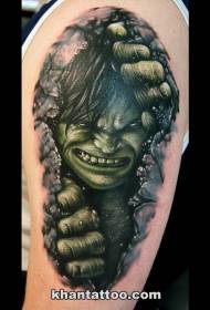 ilustratorski stil boja jeziva hulk tetovaža slika