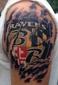 vállát könnyítő bőr sportcsapat logó tetoválás