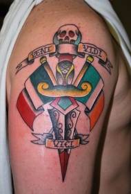 Shoulder color italian symbol tattoo pattern