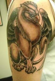 shoulder brown griffin animal tattoo picture