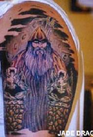 Shoulder Color Viking Warrior Tattoo Pattern